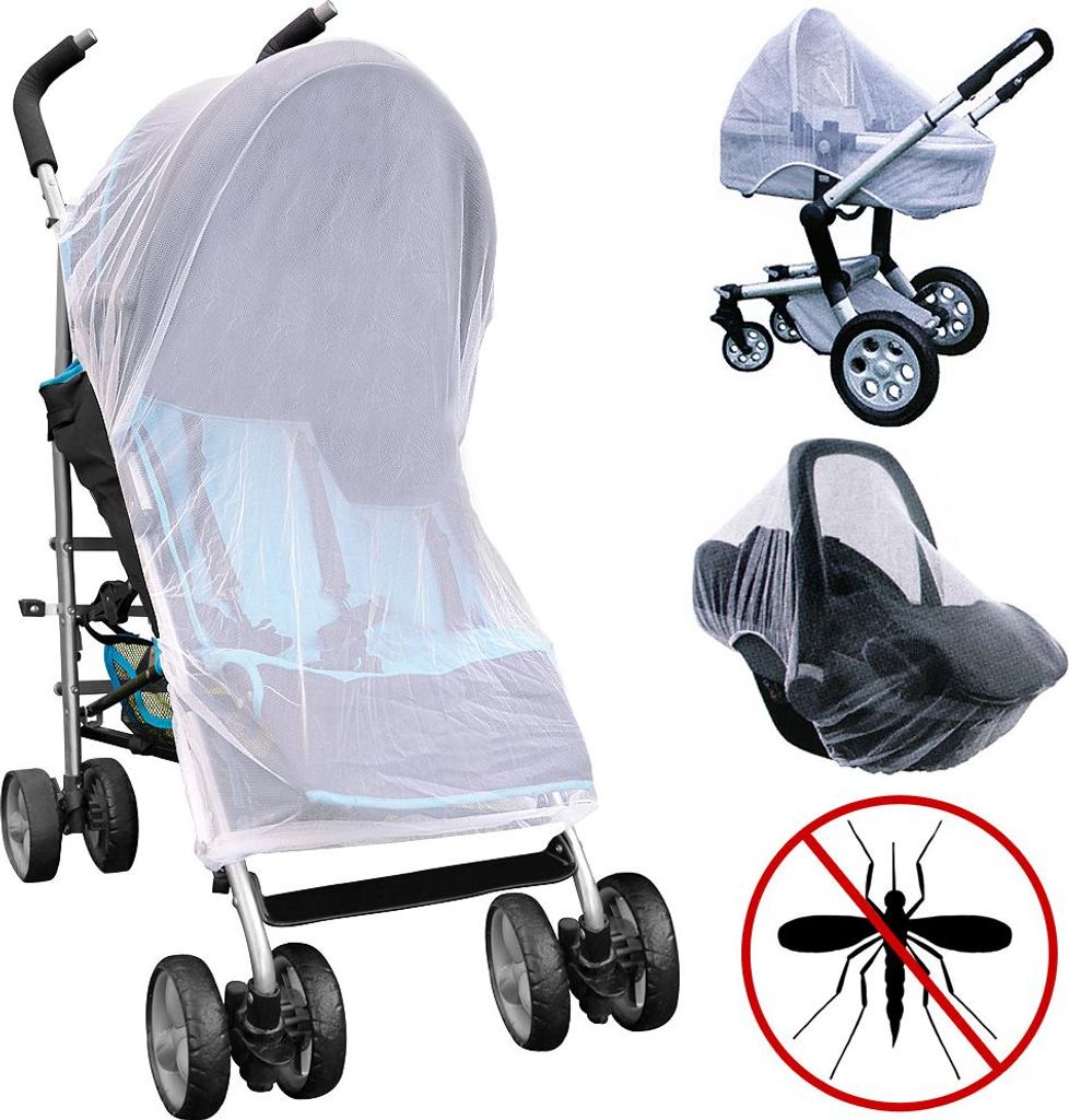 Moskitonetz für Kinderwagen, Tragebett, Buggy, Jogger etc. Produktbild 