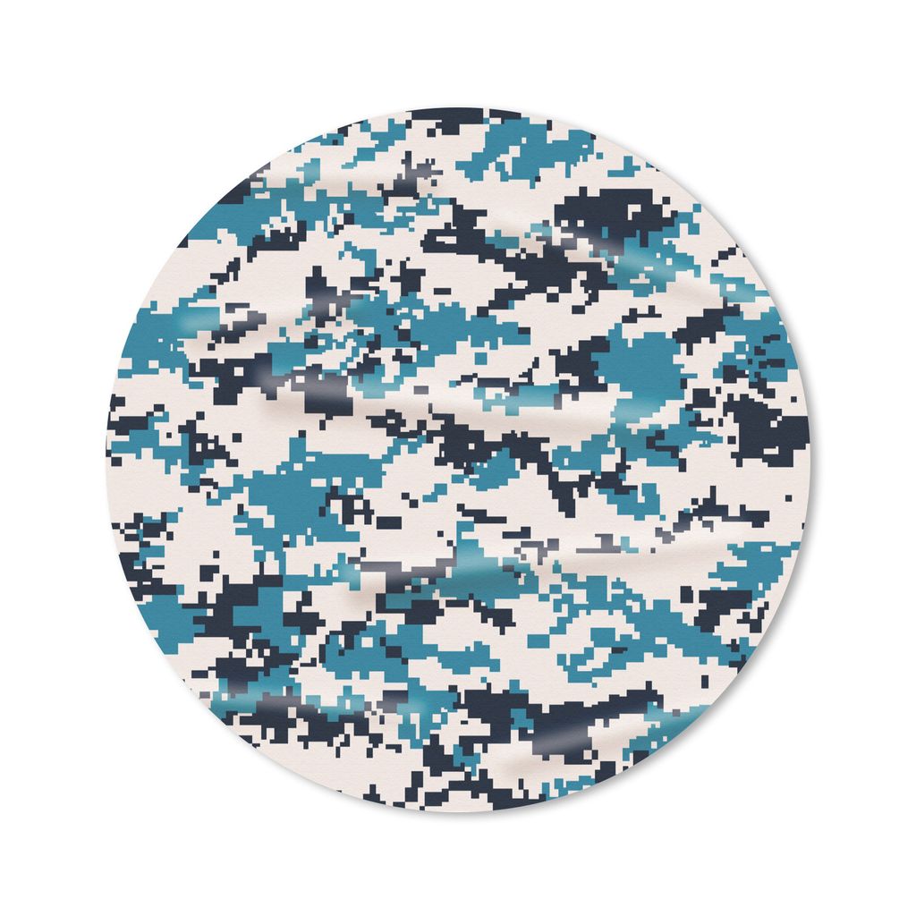MuchoWow Mauspad Mousepad Blaues und weißes Camouflage-Muster 50x50 cm - Mousepads - Maus Mat - Pad - Mausunterlage - Vinyl