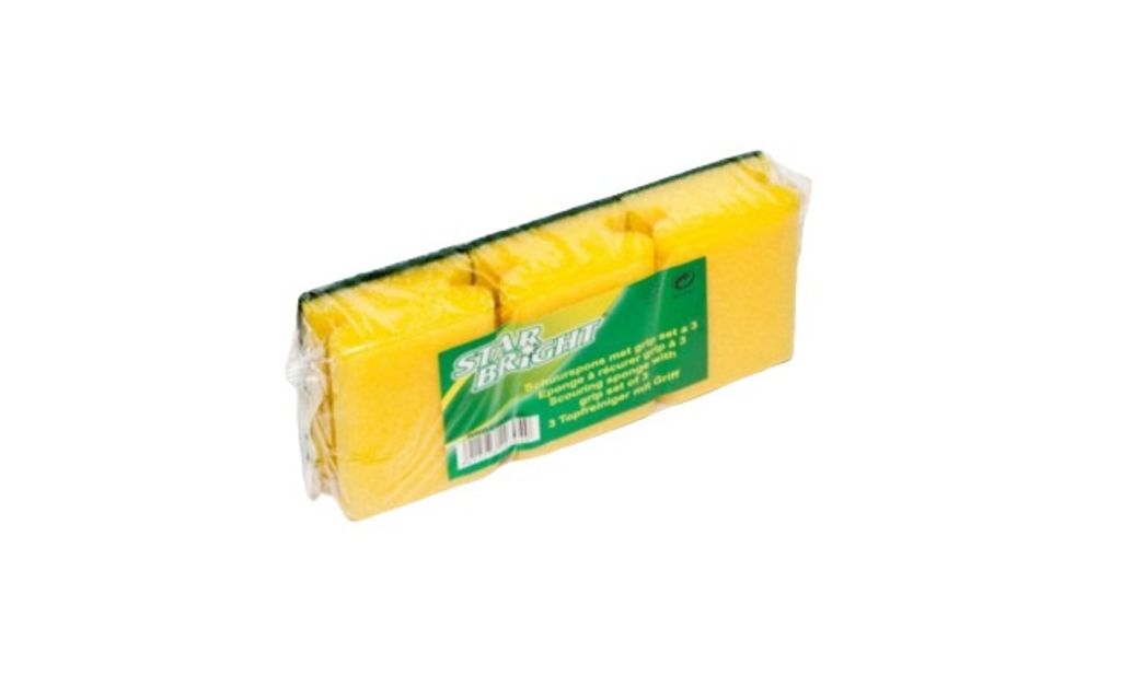 scheuerschwamm gelb 9 cm 3 Stück