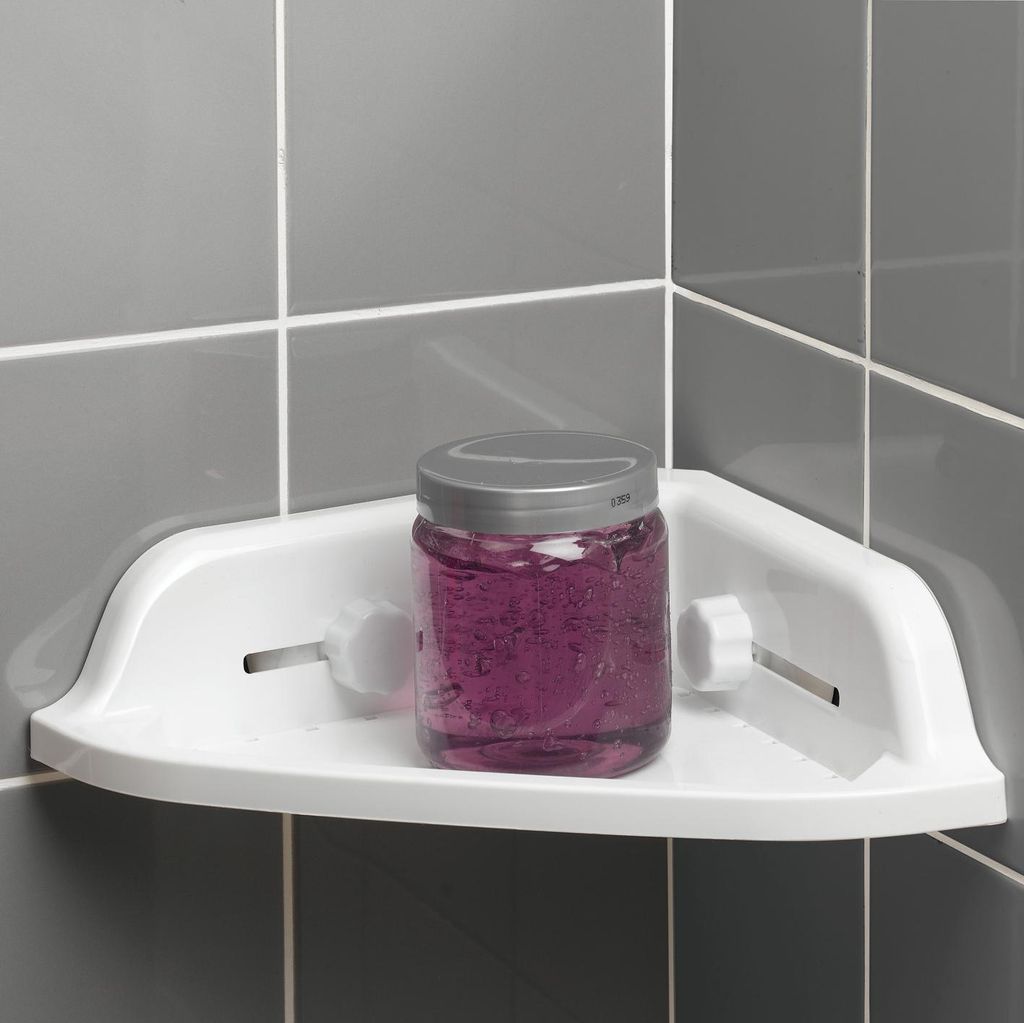 Eckregal für die Dusche, Montage mit Saugnäpfen, 25 x 25 cm