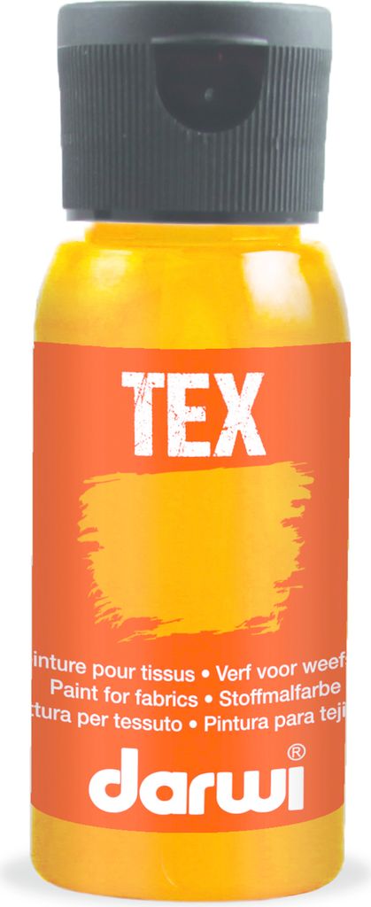 Darwi 4x DARWI Stoffmalfarbe, Flasche 50ml, Neonorange Neonorange DA0100050763C