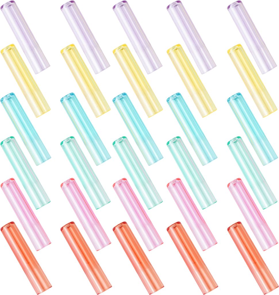 30 Teile/satz Bleistift Abdeckung Verschiedene Farben Klare Entlüftungsloch Heavy Duty Mini Schutz Kunststoff Kinder Holz Bleistift Extender Schul...