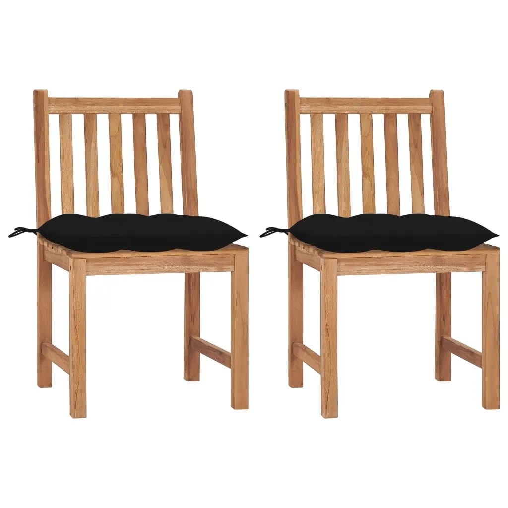 Chaise de jardin Beggerow en teck noir - Dimensions 50x90x53 cm