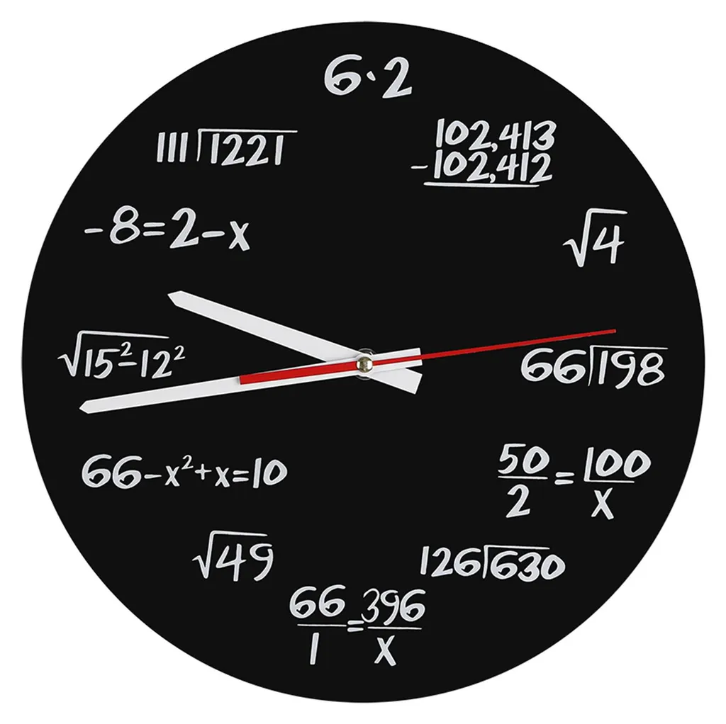 Horloge Murale sans Tic-tac : Design Mathématique Acrylique Anti-Bruit