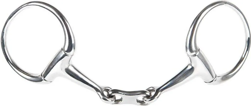 Mors plat inox Harry's Horse Flat Link Bit 14.5 cm Argent double articulation