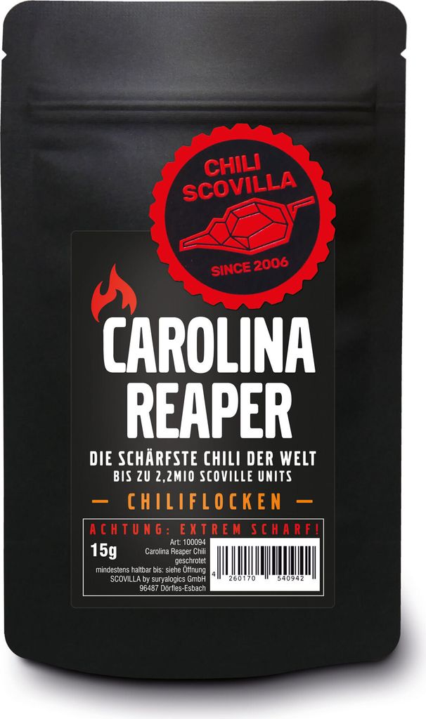 CHILI SCOVILLA Carolina Reaper Flocken im SealPack, 15g Produktbild 