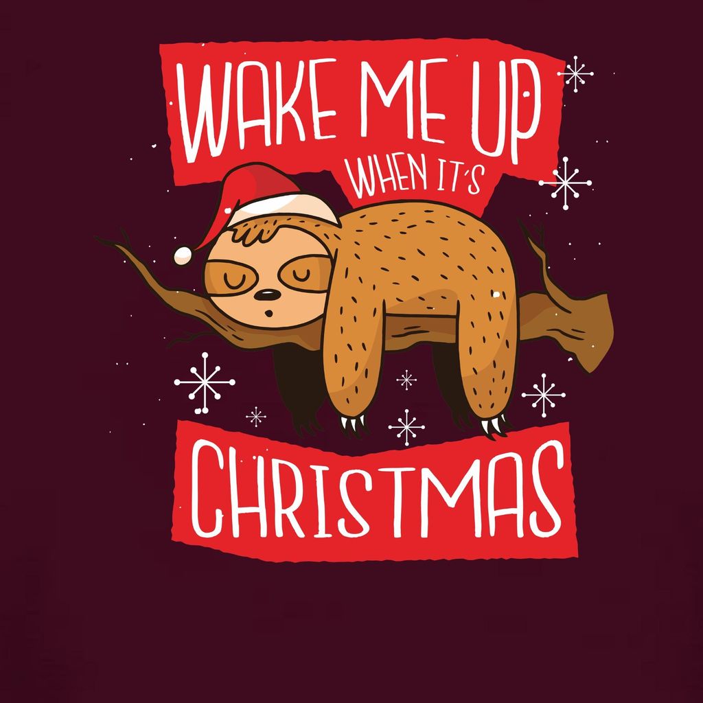 Wake me up when it's christmas Faultier - Weihnachten Weihnachtsgeschenk Christmas Damen T-Shirt, Burgundy, M