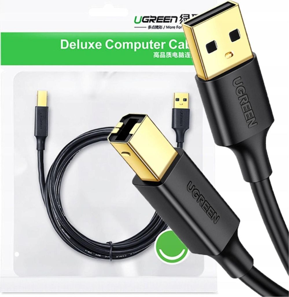 Ugreen US135 Câble USB 2.0 Type-A / Type-B 2m Noir Image du produit 
