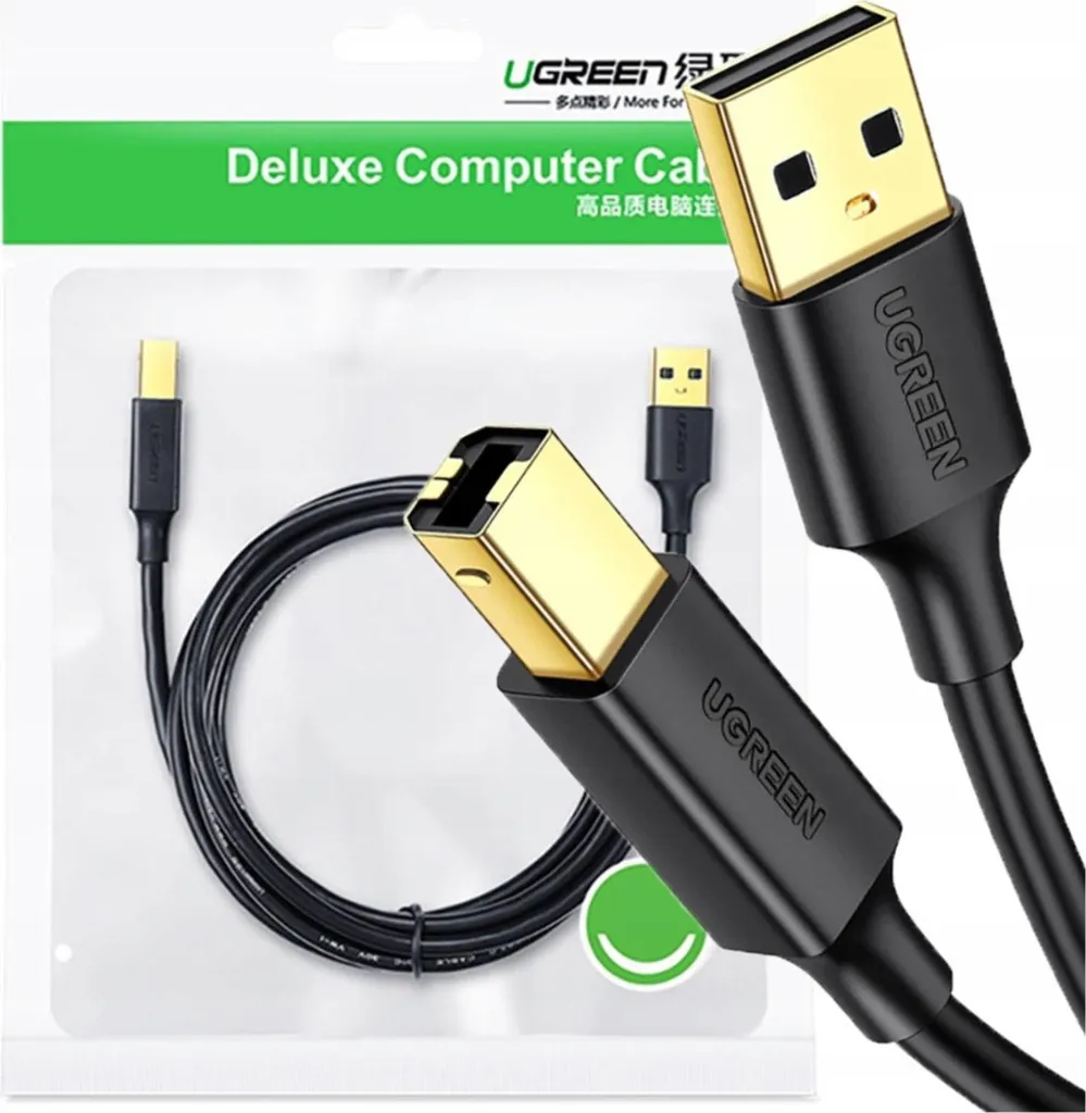 Cavo Stampante Professionale Ugreen US135 USB 2.0 2M - Qualità Oro