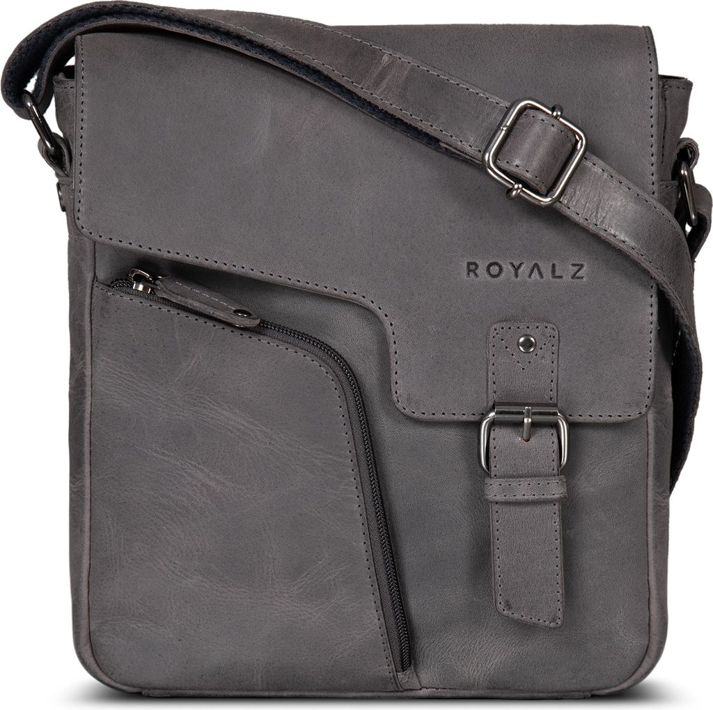 ROYALZ Moderne Vintage Umhängetasche Herren klein Leder "Denver" kleine Ledertasche Echtleder Herrentasche zum Umhängen Schultertasche für Allta...