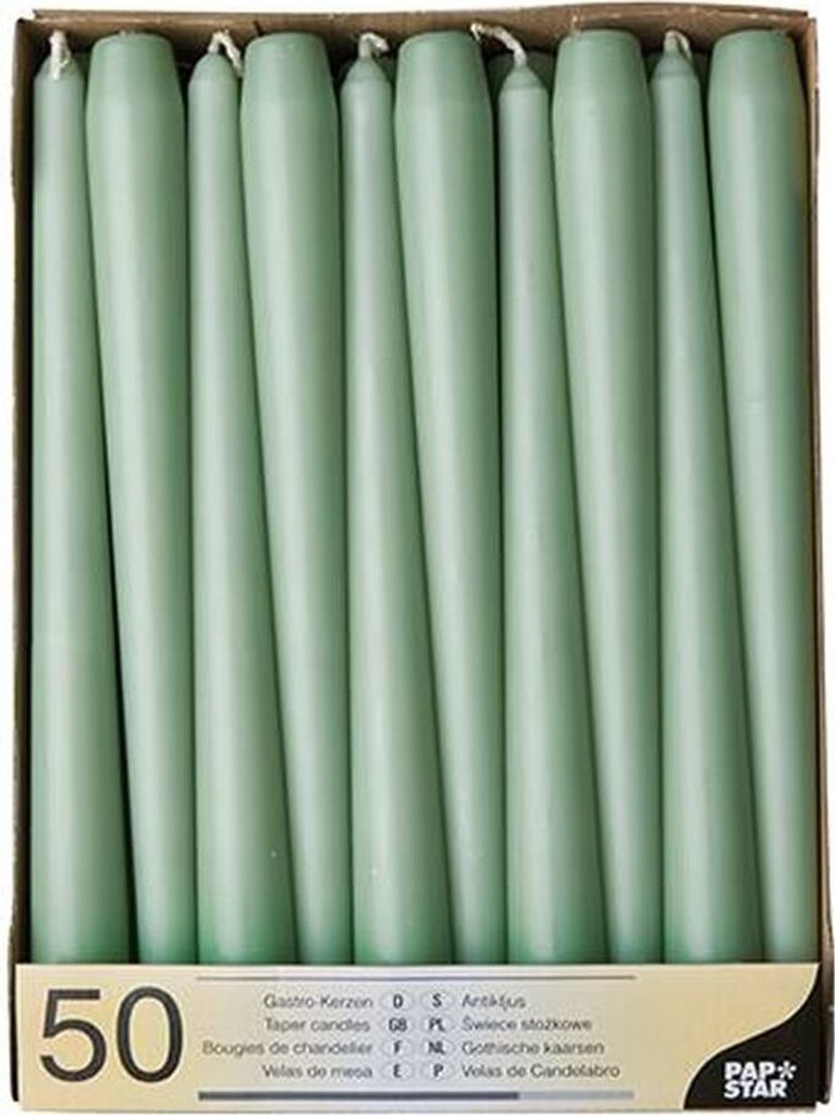 100 Leuchterkerzen jadegrün Ø 2,2 cm · 25 cm Produktbild 