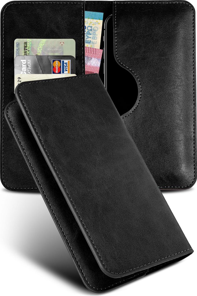 PURSE-Case für Samsung Galaxy A6+ (2018), Farbe:Schwarz