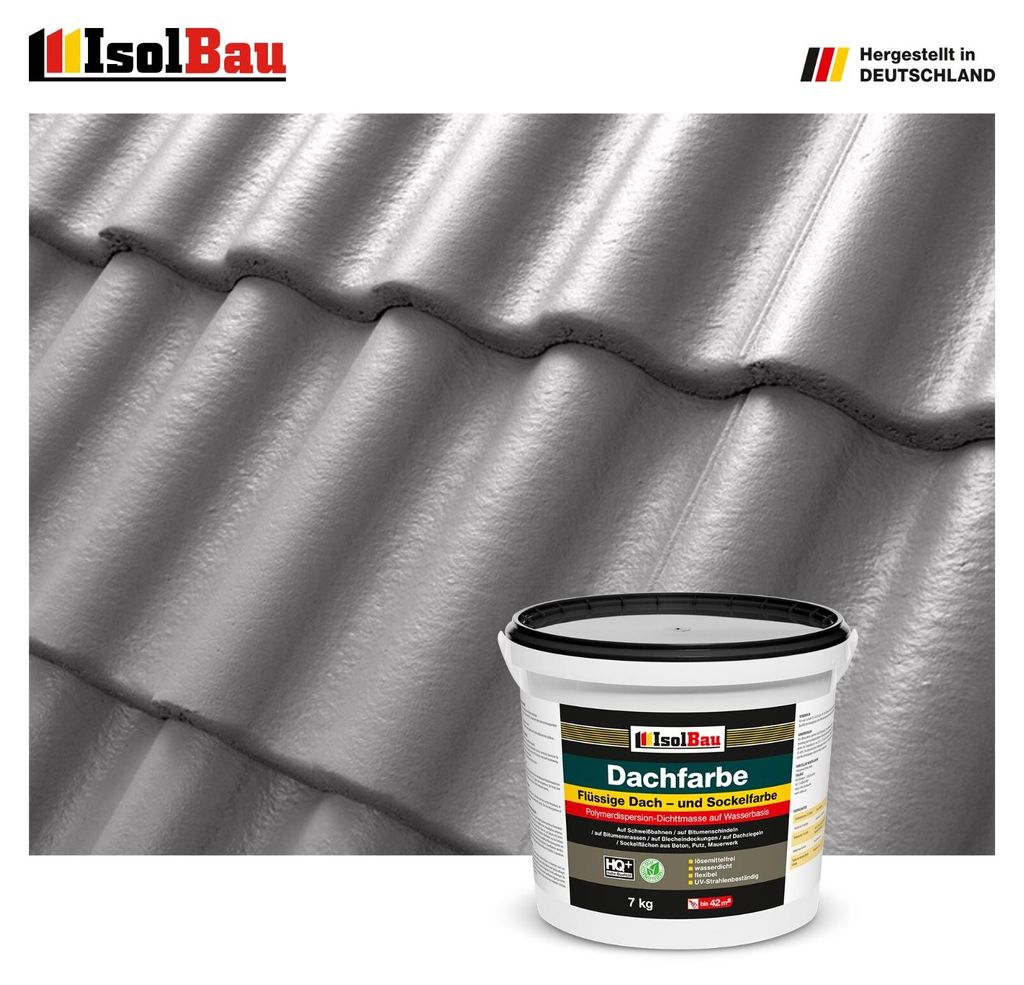 Isolbau Dachfarbe Betongrau 7 kg Sockelfarbe Fassadenfarbe Produktbild 