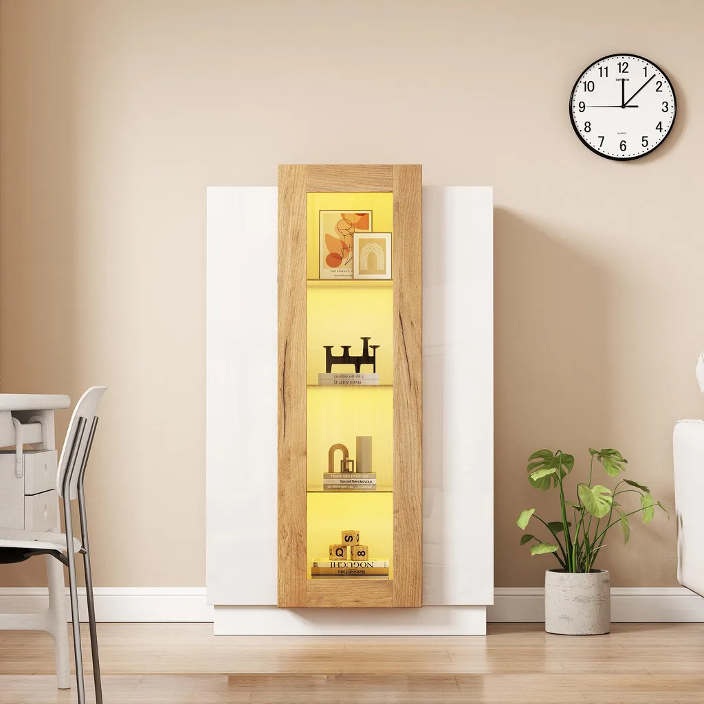 Petit Buffet Vitré 3 Portes - Solution de Rangement Lumineuse et Design - 2