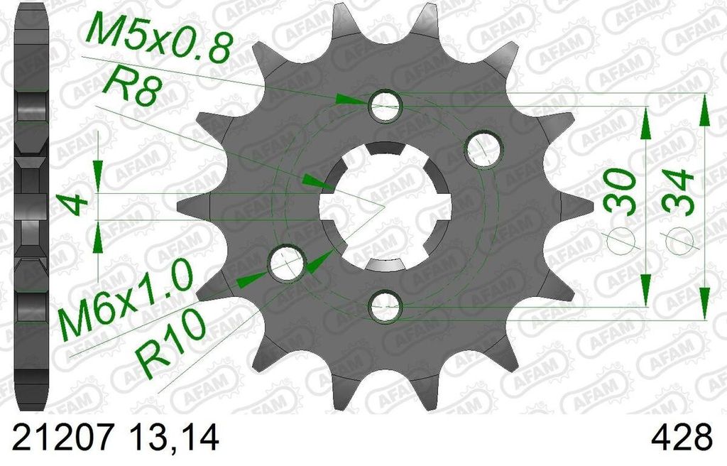 AFAM Stahl Standard Ritzel vorne - 428