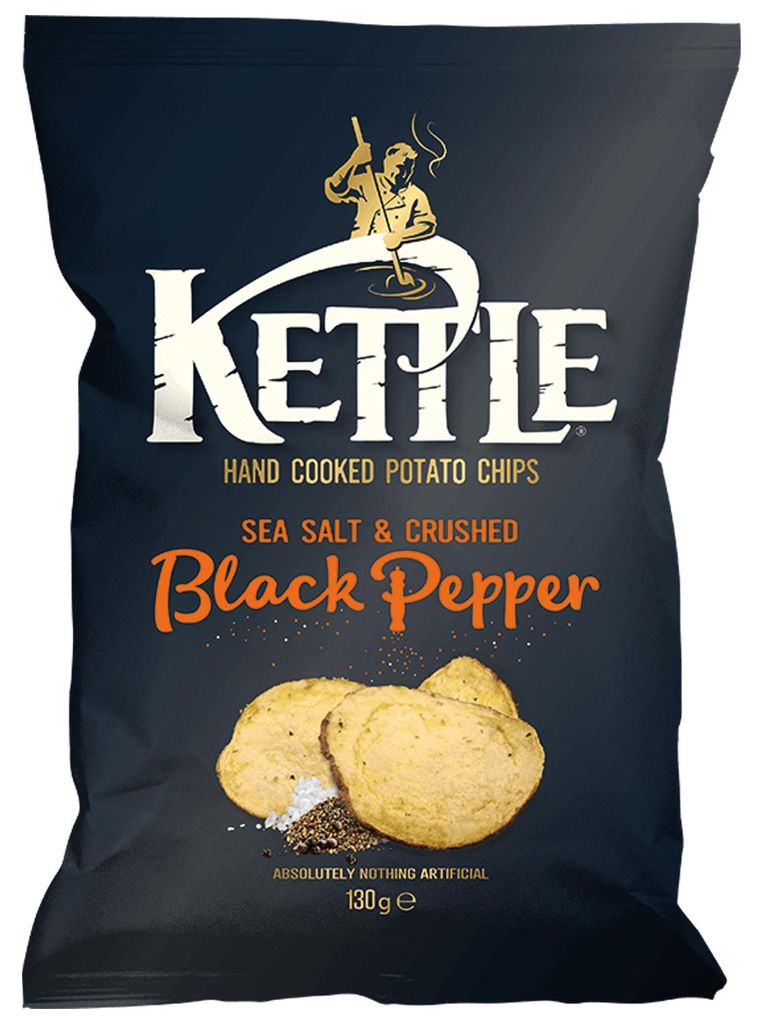 Kettle Chips Sea Salt & Crushed Black Pepper 130g Produktbild 