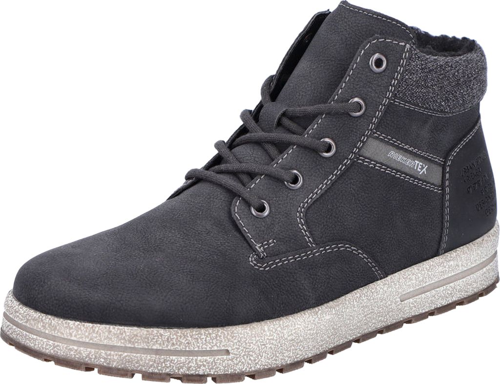 Rieker Herren High Top Sneaker Schnürboots Warmfutter Stiefelette 30741, Größe:41 EU, Farbe:Schwarz