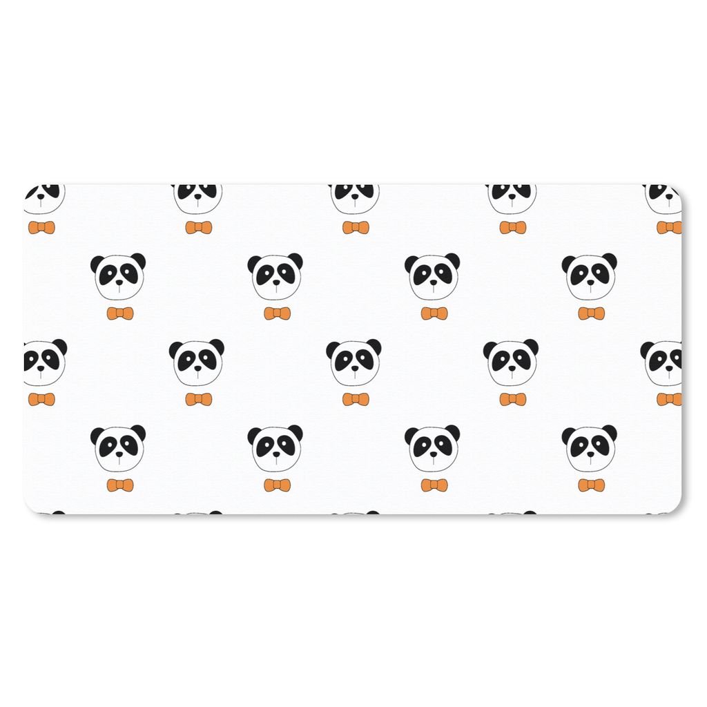 MuchoWow Schreibtischunterlage Panda - Schwarz - Weiß - Muster 80x40 cm - XXL Mauspad - Gaming Mauspad
