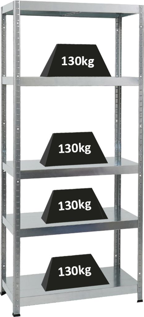 Schwerlastregal Steel Eagle | HxBxT 180x80x40 cm | Fachlast 130kg | Verzinkt