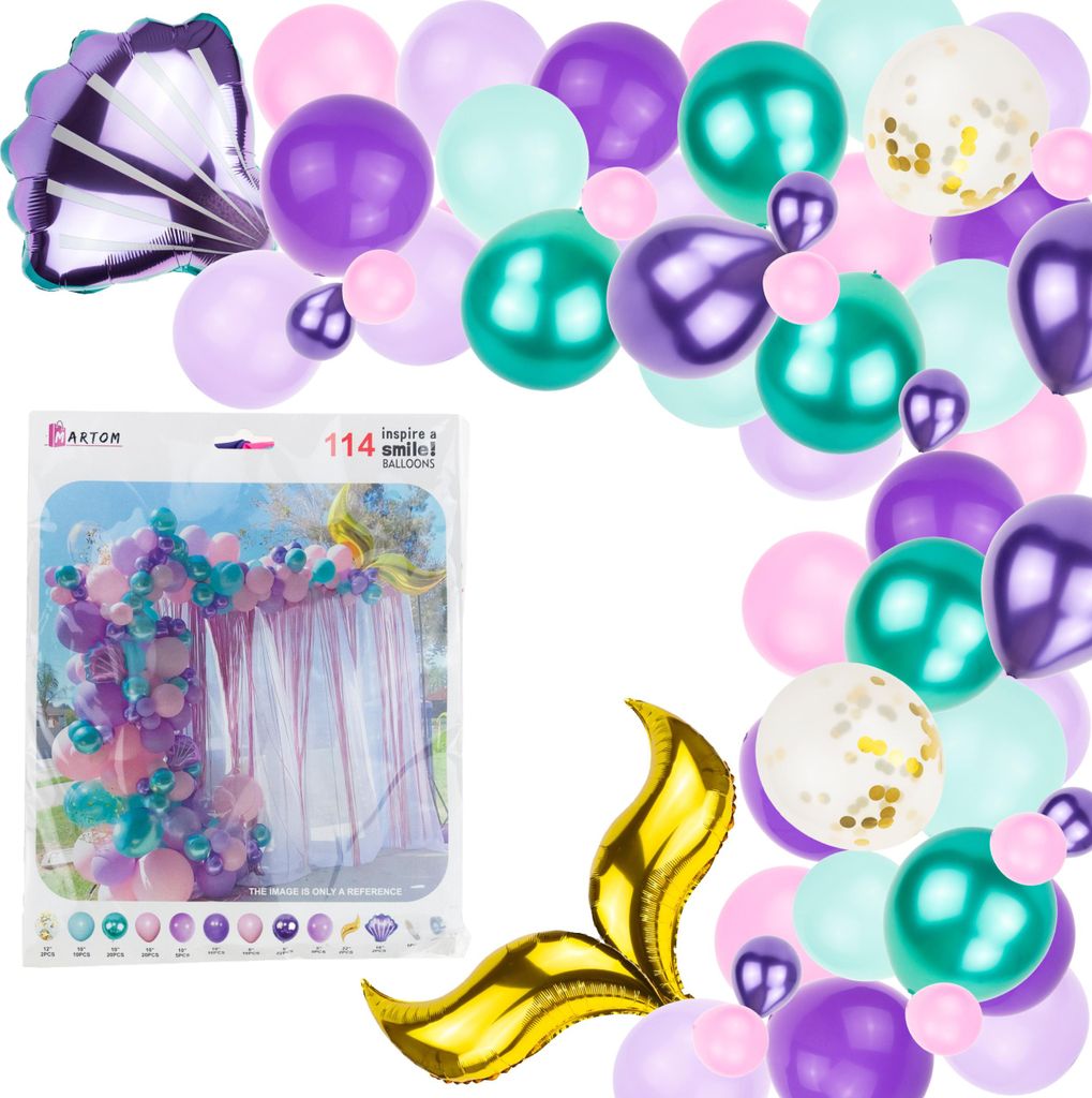 Ballongirlande Meerjungfrau Meer Pastell Ballonset