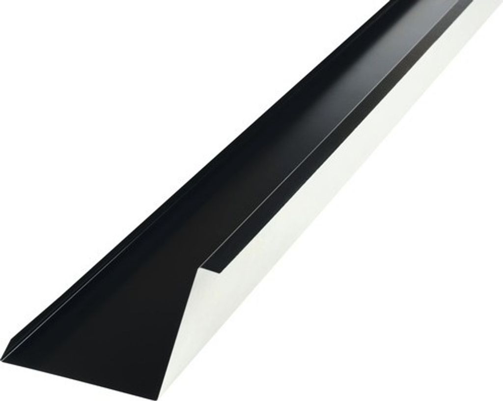 PRECIT Wandanschlußblech für Metallziegel Tiefschwarz RAL 9005 1000 mm x 100 mm x 115 mm