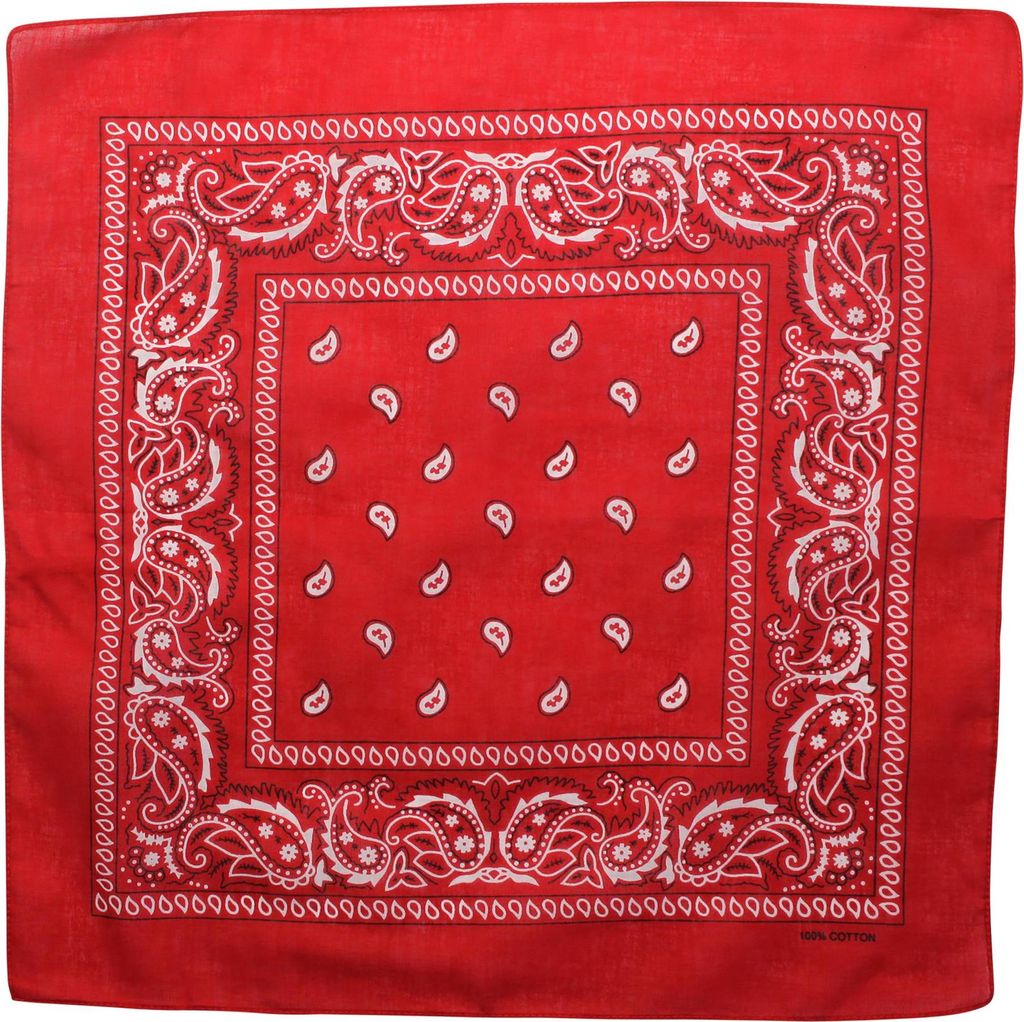 Bandana Tuch - Paisley Muster 02 - rot - weiß - Produktbild 