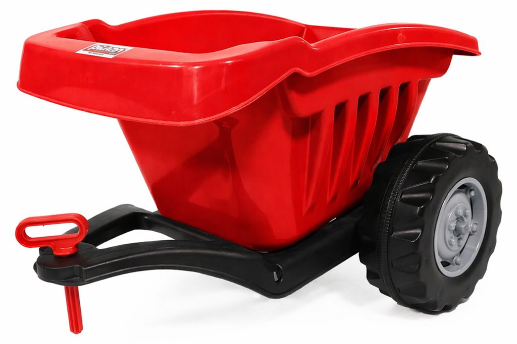 Anhänger für Kindertraktor rot mit Kippfunktion 35 kg belastbar ab 3 Jahre