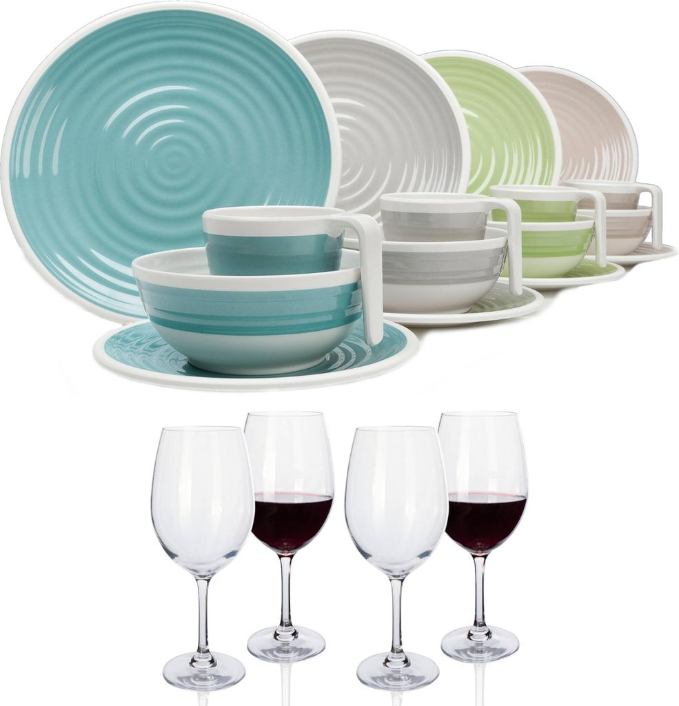 Harmonie Geschirr 16-teilig + Gläser Variation Ebay Produktbild 