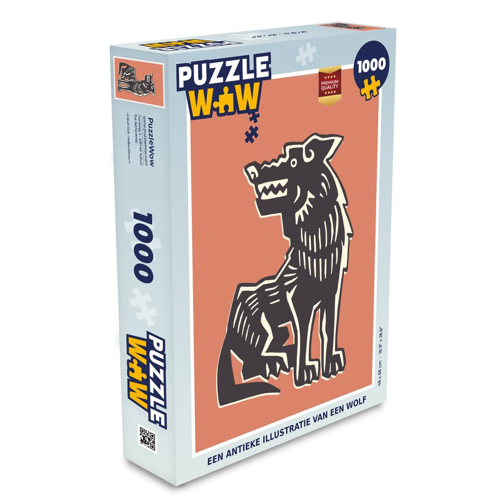MuchoWow Puzzle 1000 Teile Wolf - Rosa -Tier - Spielzeug - Alt und Jung - Spiele - Puzzeln