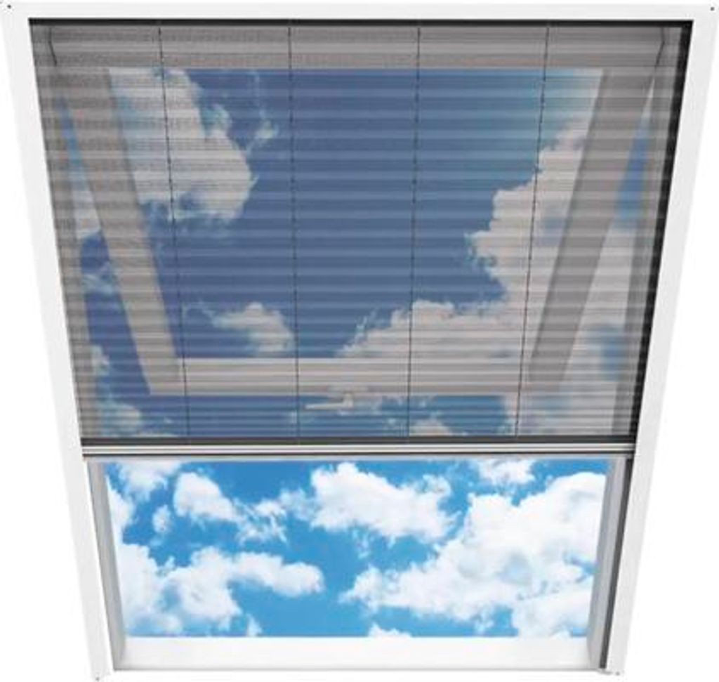 Insektenschutz home protect Plissee-Dachfenster Aluminium weiss 130x160 cm