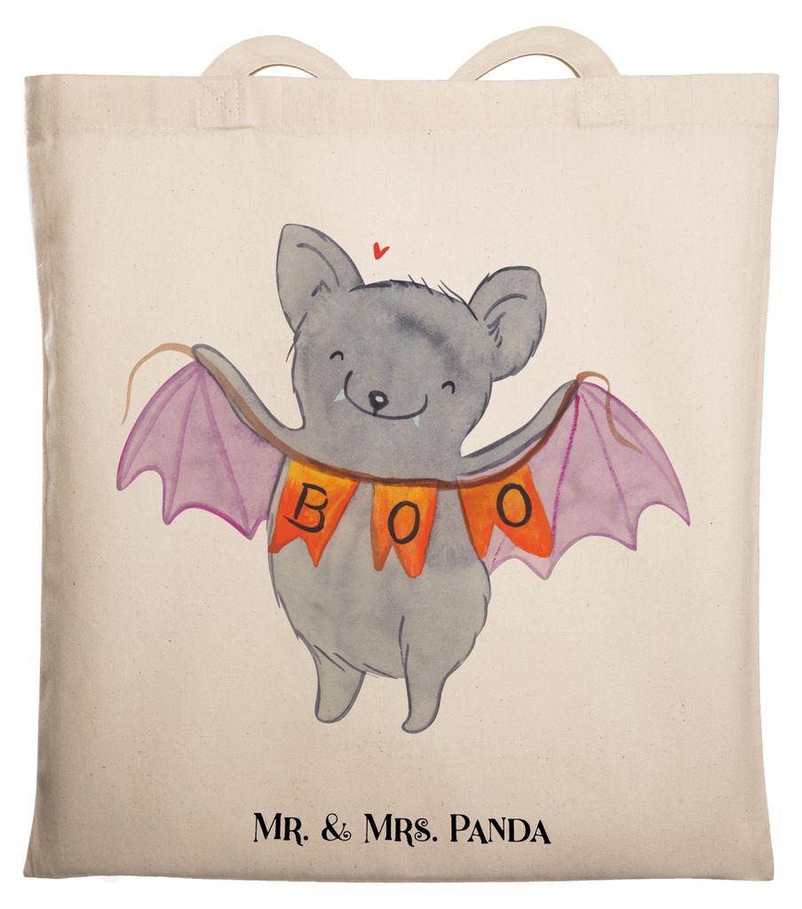 Mr. & Mrs. Panda dokumententasche Fledermaus Boo - Transparent - Geschenk, Baumwolltasche, Shopping Tasche, Dekoration, Stoffbeutel, Laptoptasche, ...