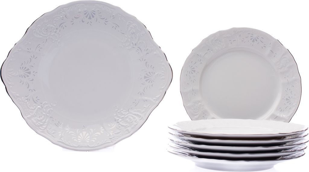 Thun 1794 Bernadotte, Tortengarnitur, Frost, Porzellan Thun