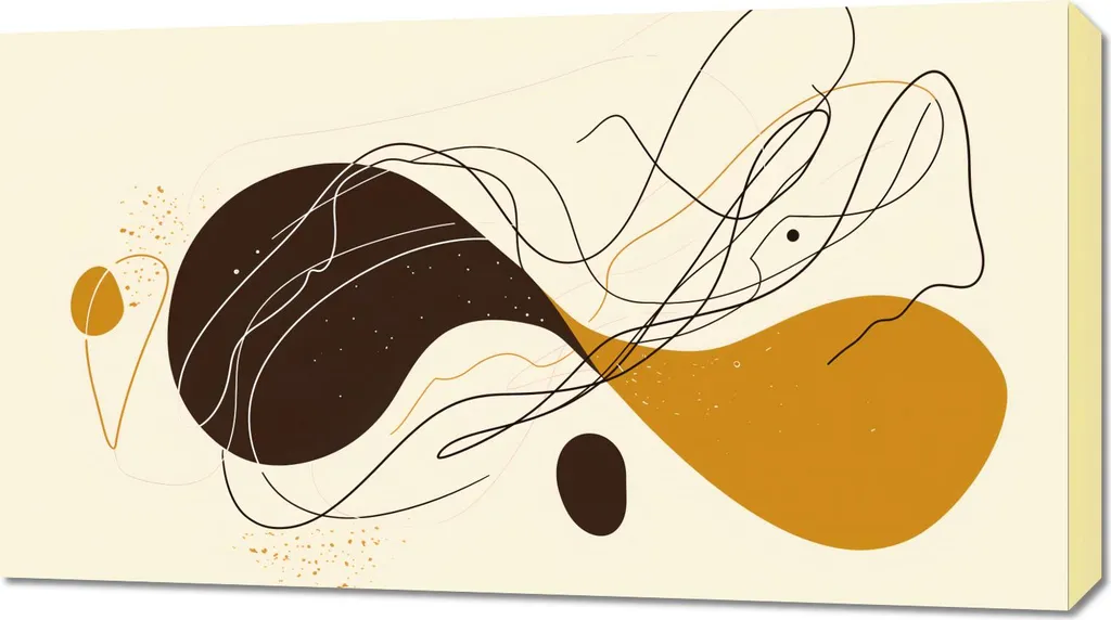 Quadro Astratto Contemporaneo 90x50 - Sinfonia di Linee e Forme Tela