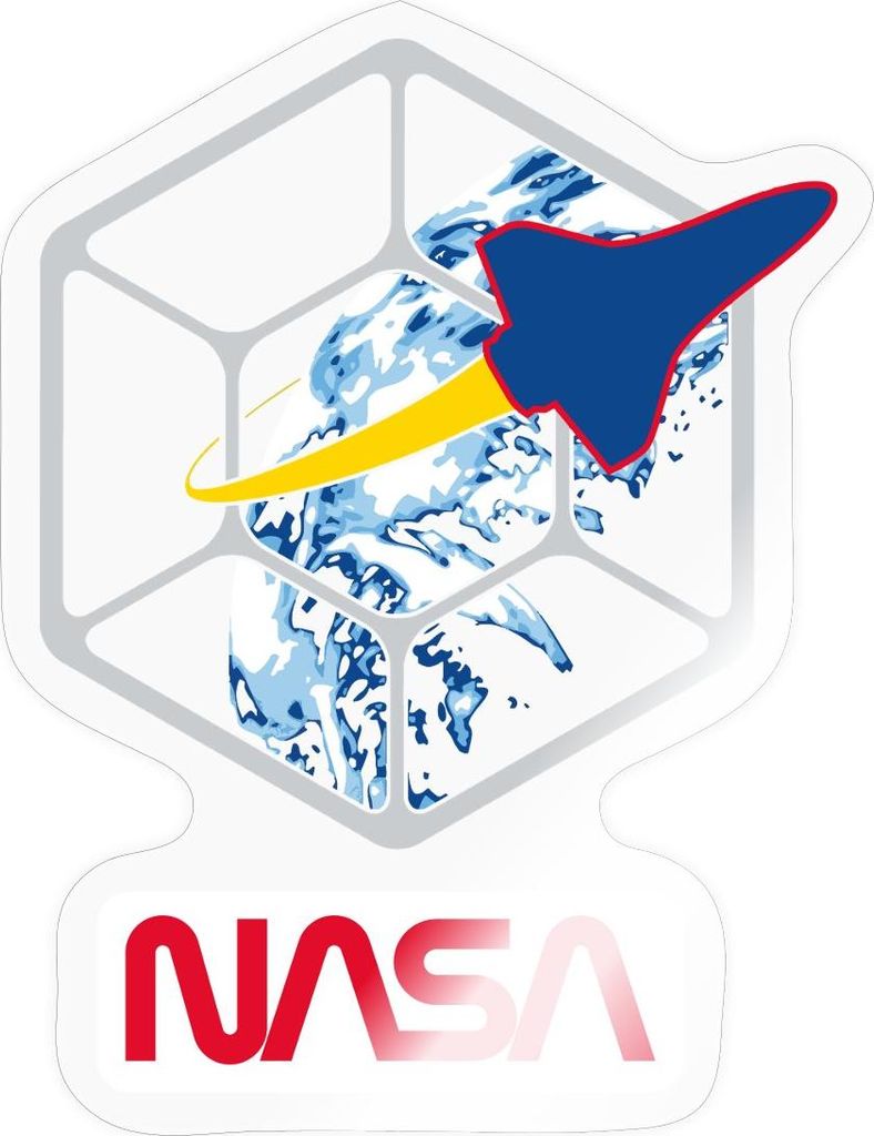 Spreadshirt NASA Erdorbit Im Orbit Der Erde Sticker Aufkleber, 10 x 10 cm, Transparent glänzend
