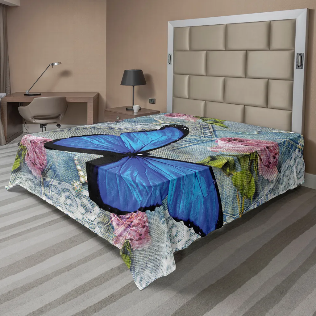 Drap de lit supérieur doux style romantique et motifs fleurs 260x228