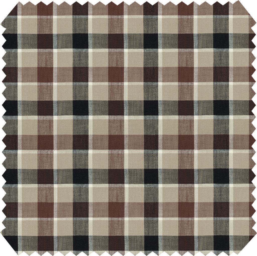 novely FINN - Karierter bzw. Gestreifter Möbelstoff - Robuster Polsterstoff - Pflegeleichte Meterware 1lfm - Farbe: 4A Braun Beige Kariert