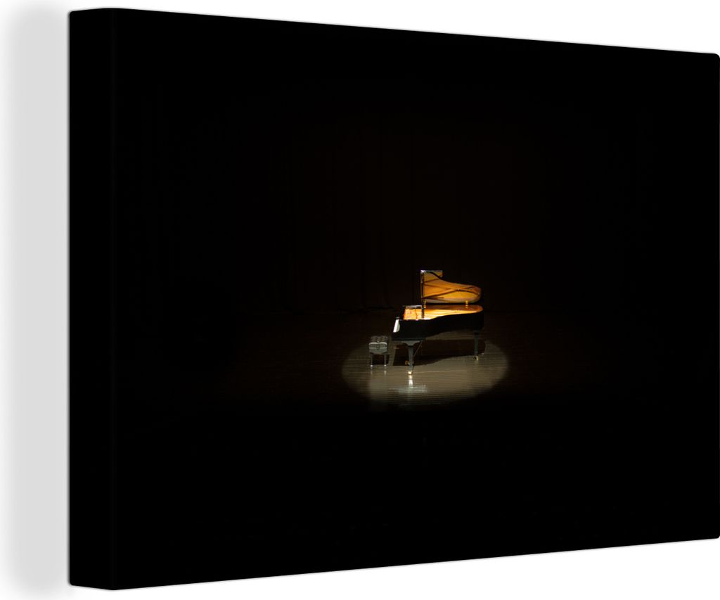 OneMillionCanvasses - Leinwandbilder - 140x90 cm, Ein Konzertsaal mit einem Flügel, Wandbilder Kunstdruck Wanddekoration - Foto auf Leinwand - G...