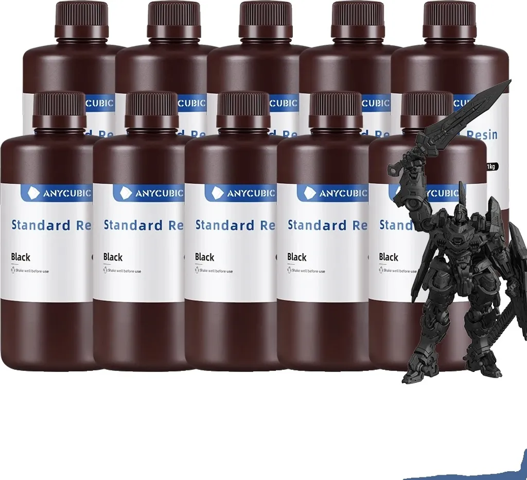 Résine 3D Noire 10kg Anti-Déformation pour Impressions Précises et Fiables