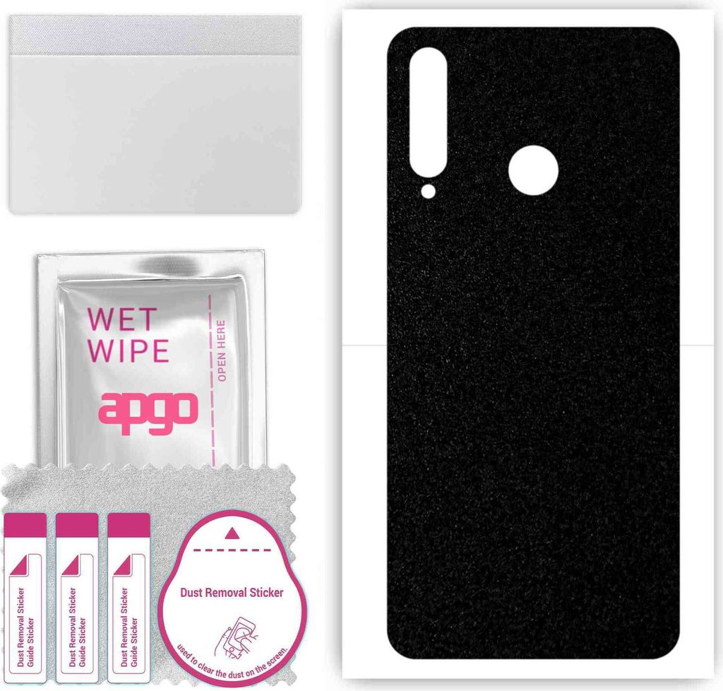 apgo Rückseite Schutzfolie, Skin, kompatibel mit Honor 20e, Hinten Displayschutzfolie aus Vinylfolie, kratzfest, einfache Montage - Mattschwarz