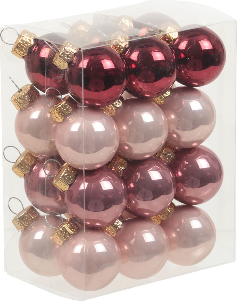 24 x Kleine Baumkugeln aus Glas  - Christbaumkugeln Produktbild 