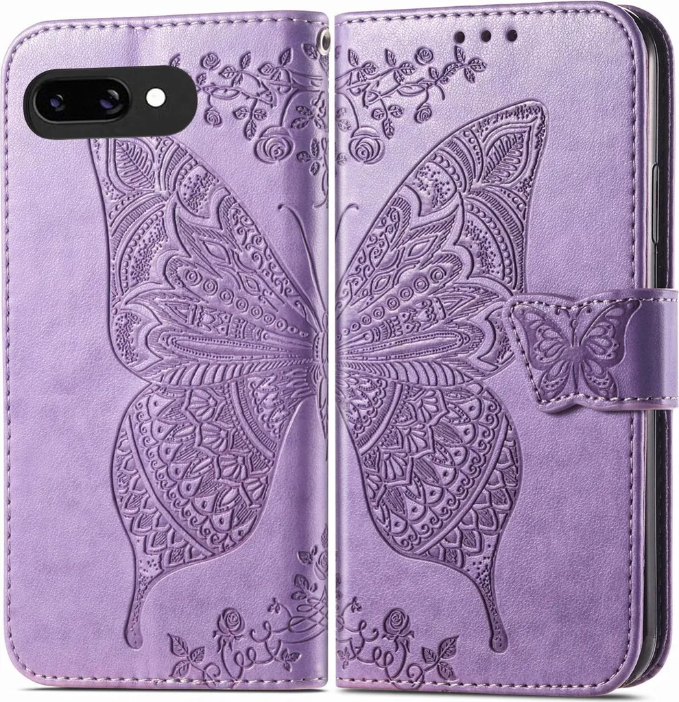 Cover Viola Chiaro Farfalla Google Pixel 9a | Custodia Elegante Donna - 2