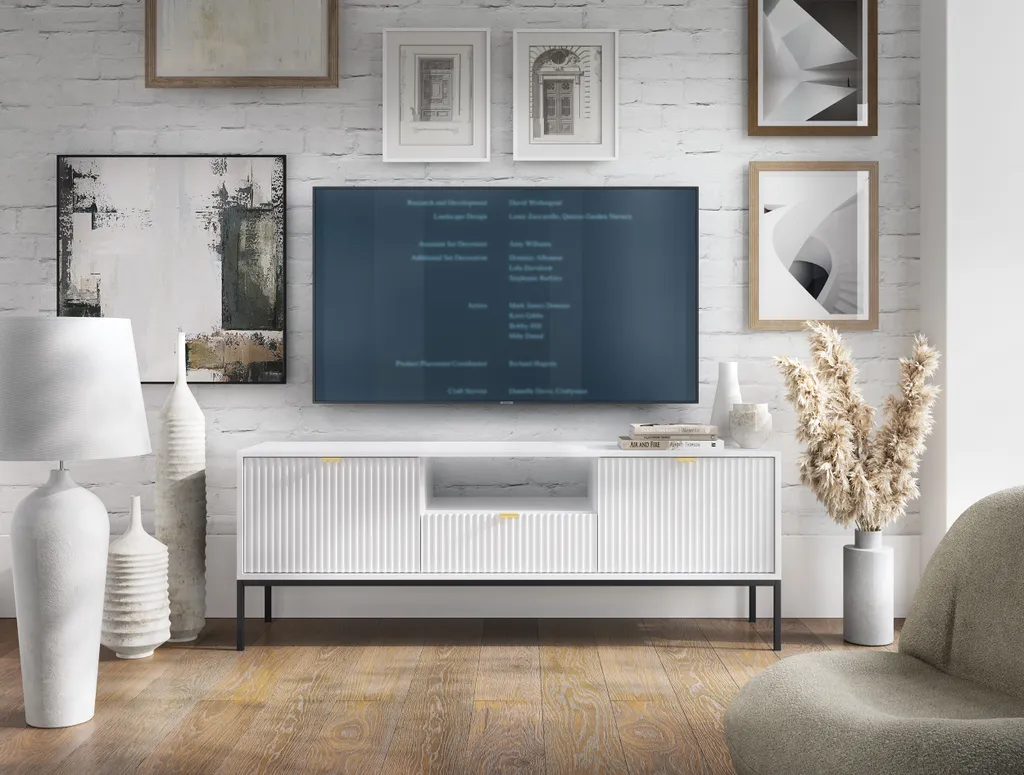 Meuble TV NOVA Blanc MINIO - Optimisez votre Salon avec Style et Design