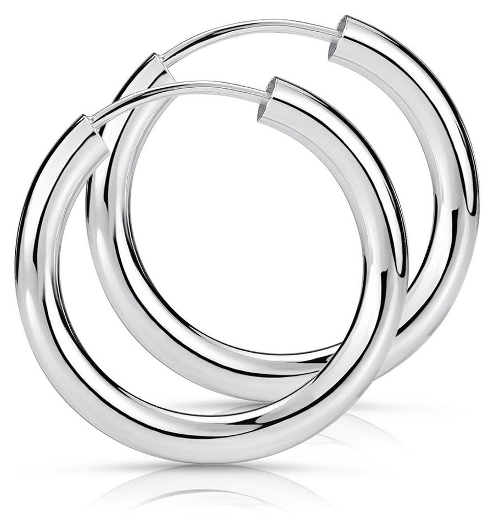 MATERIA 925 Sterling Silber Creolen Ohrringe klein 15mm - Ø Produktbild 