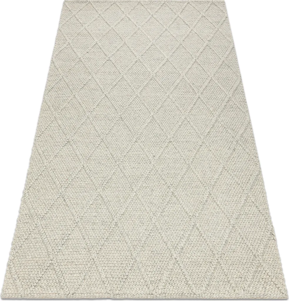 Tapis laine beige TAHAR 90x150 anti-froid et durable pour sol moderne