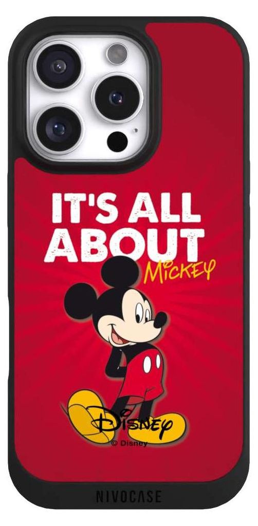 NIVOCASE Handyhülle für Apple iPhone 16 Pro Hülle NIVOpure Case Schwarz Disney Maus Offizielles Lizenzprodukt
