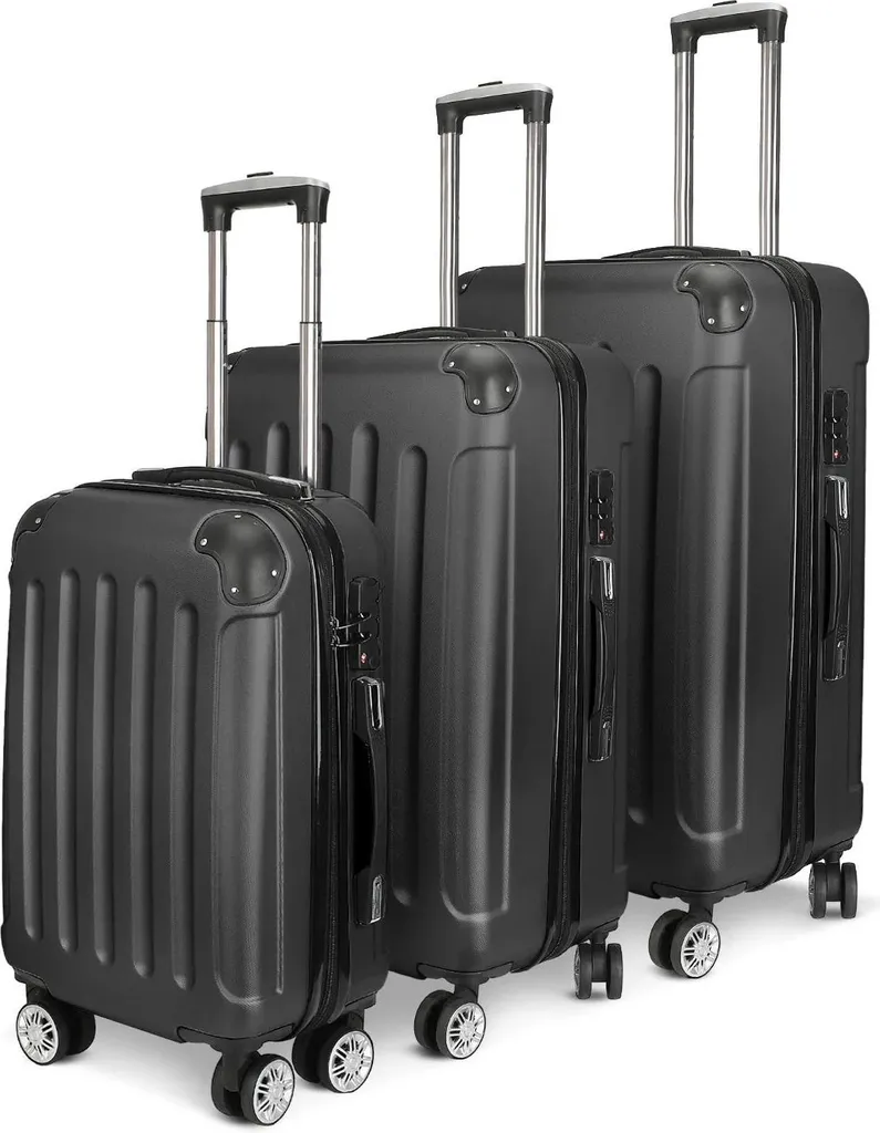 Set de valises pour voyage longue durée, coque ABS et roues 360°