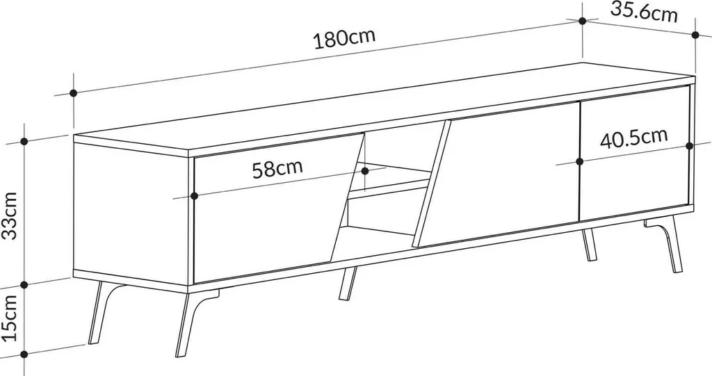 Meuble TV 180 cm Chêne Marron : Optimisez votre Espace Multimédia - 3