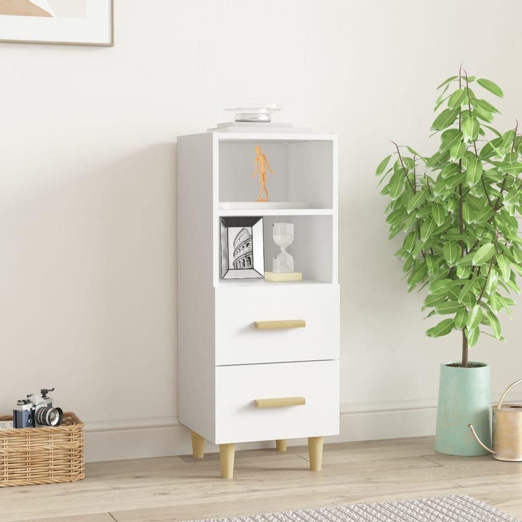 vidaXL Sideboard Blanc 34,5x34x90 cm Bois composite Image du produit 