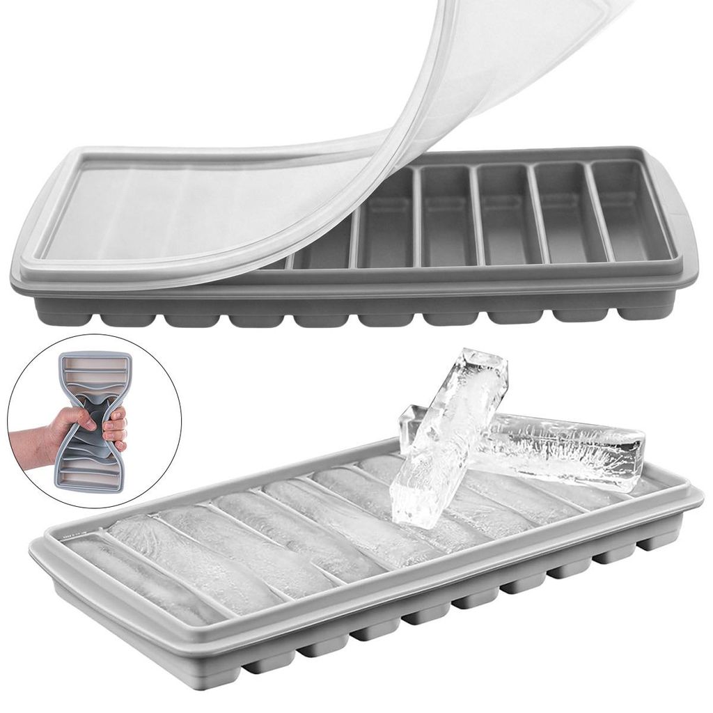 2er Set Silikon Eiswürfelform mit Deckel, BPA-frei, für Produktbild 