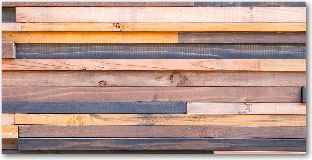 Tulup Glas-Bild - 100x50 -Wandkunst - Wandbild hinter gehärtetem Sicherheitsglas - Sonstige - Holzwand - Braun